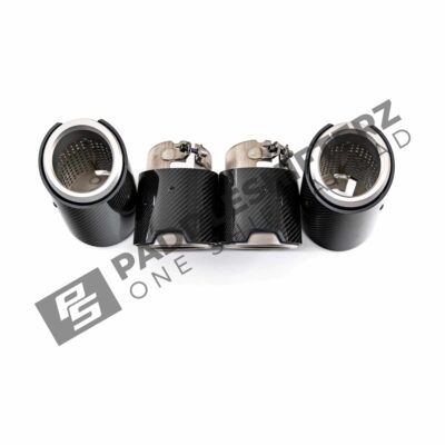 OEM BMW M performance carbon, titanium exhaust tip G90 G99 M5 18305B35D87 two pipes laid flat