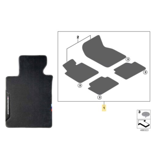 PaddleShifterz OEM BMW M performance floor mats for BMW G90 M5 51475A89892-51475A898A0
