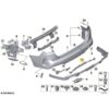 Diagram of the OEM BMW heat insulation bracket, rear silencer - 51128077662