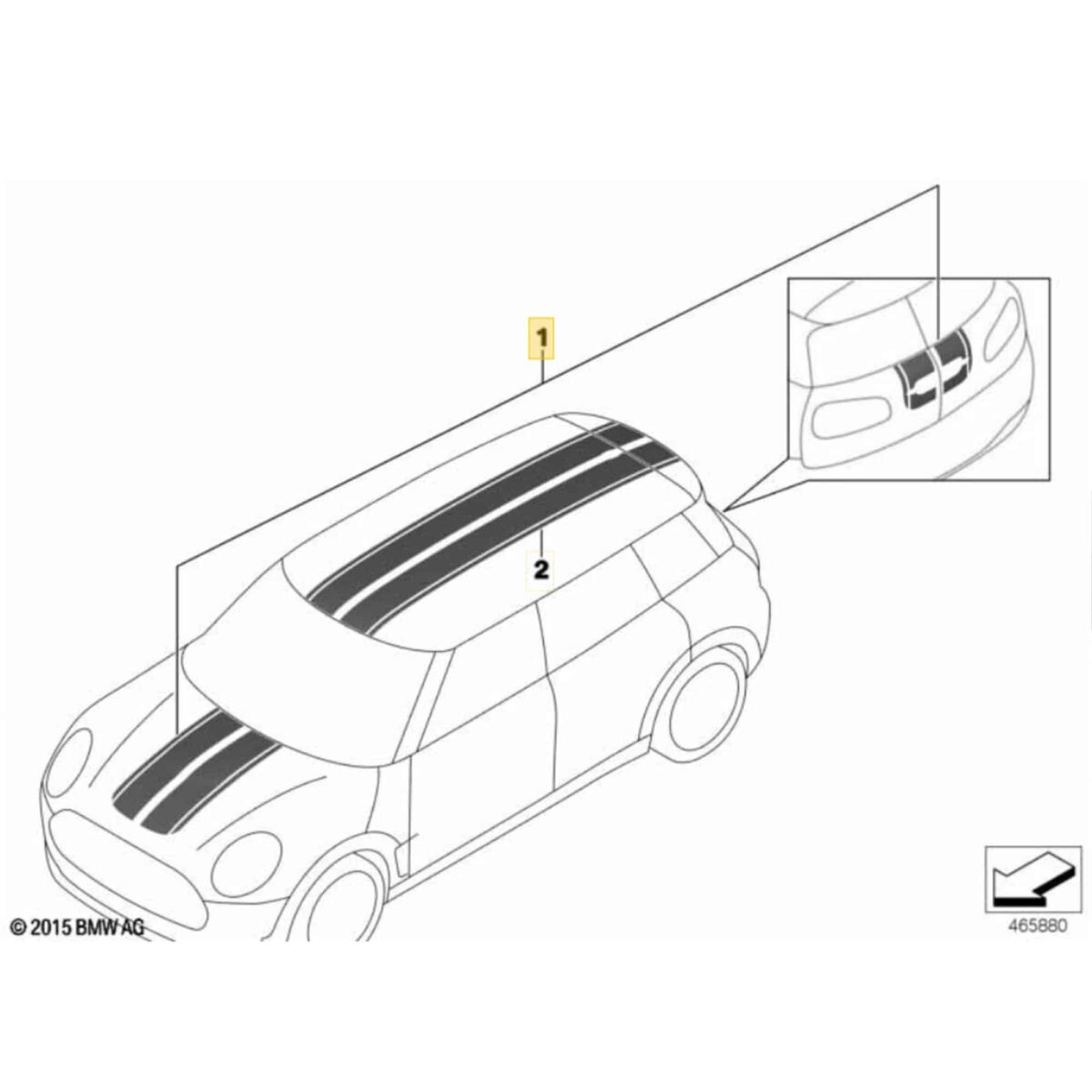 OEM MINI Sportstreifensatz silber MINI F54 - 51142445312