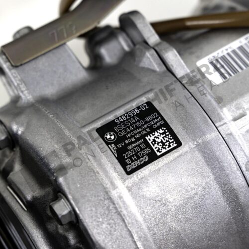 Close up view of OEM BMW Air compressor w/o magnetic clutch - 64529482996