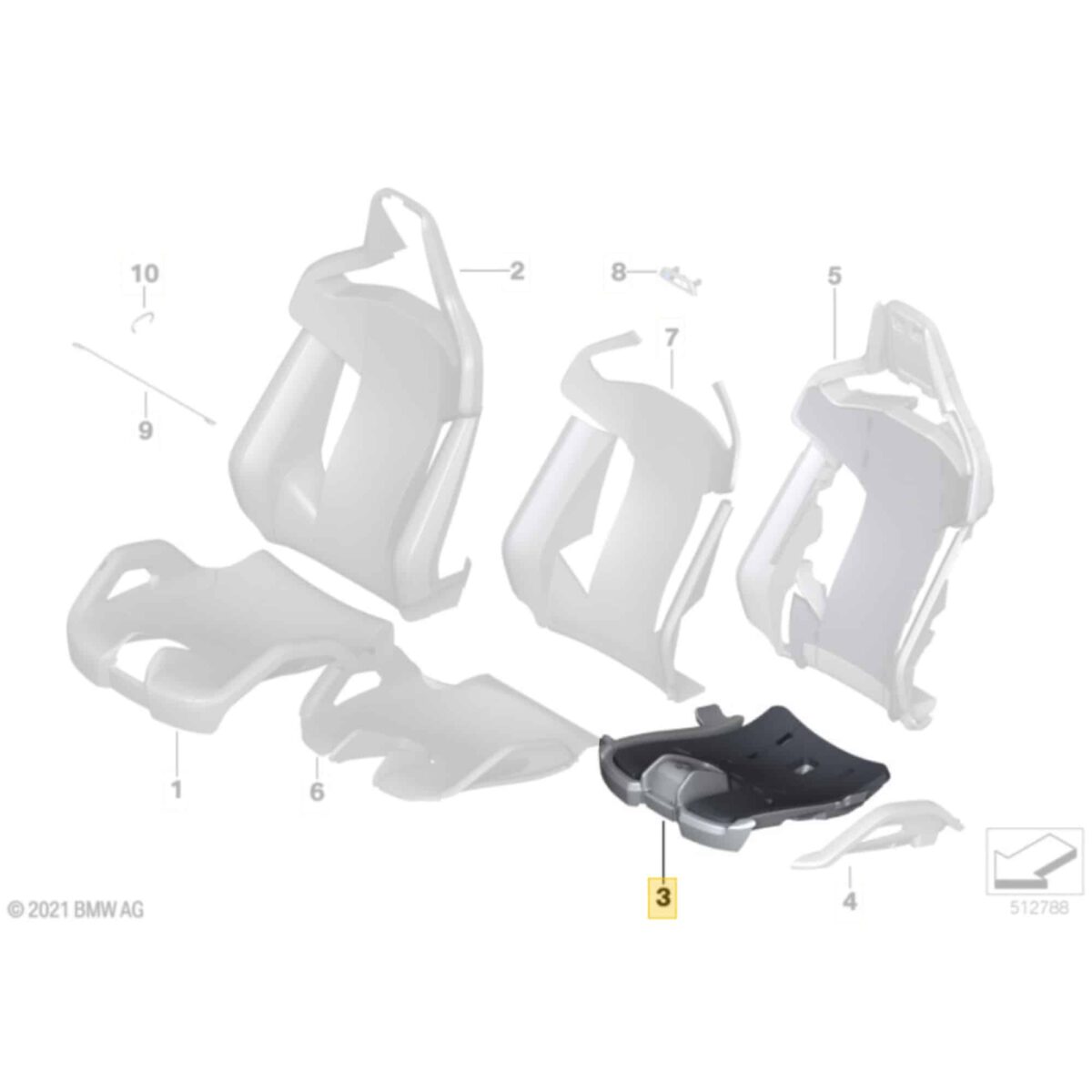 OEM BMW Carbon Schalensitz Unterteil - 52108067468