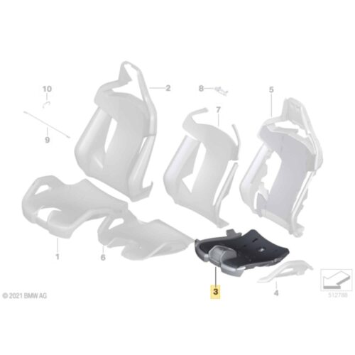 OEM BMW Carbon bucket seat bottom foam section - 52108067468