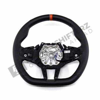 Front view of OEM BMW M Flat bottom leather steering wheel - 32305A8A900