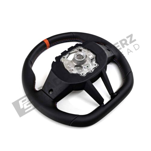 Rear view of OEM BMW M Flat bottom leather steering wheel - 32305A8A900