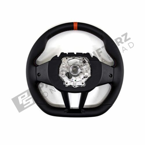 Rear top down view of OEM BMW M Flat bottom leather steering wheel - 32305A8A900