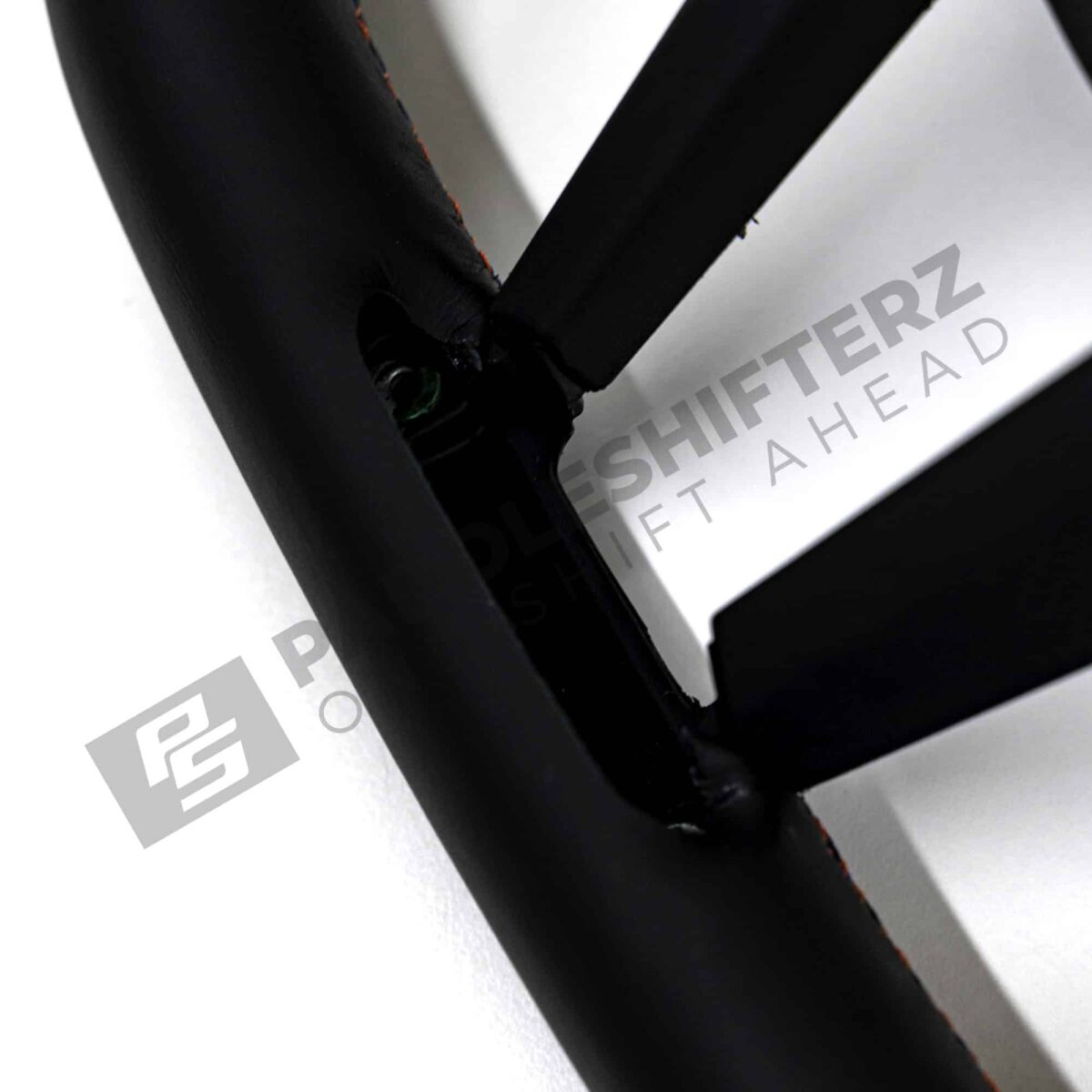 Close up of hole on OEM BMW M Flat bottom leather steering wheel - 32305A8A900