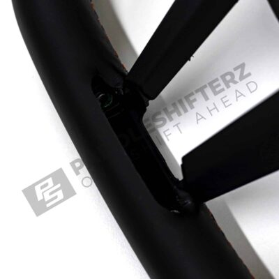 Close up of hole on OEM BMW M Flat bottom leather steering wheel - 32305A8A900