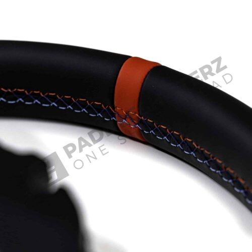 12 hour marking close up on OEM BMW M Flat bottom leather steering wheel - 32305A8A900