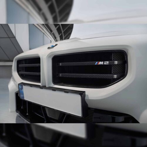Close up from underneath INDIV Carbon fiber front grilles for BMW G87 M2