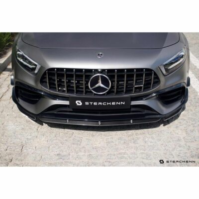Sterckenn Carbon fiber front lip, spoiler - Mercedes Benz A Class W177 mounted on the vehicle from the front