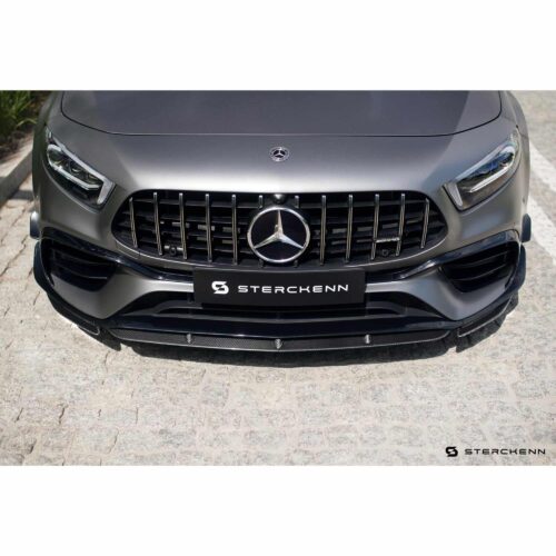Sterckenn Carbon fiber front lip, spoiler - Mercedes Benz A Class W177 mounted on the vehicle from the front