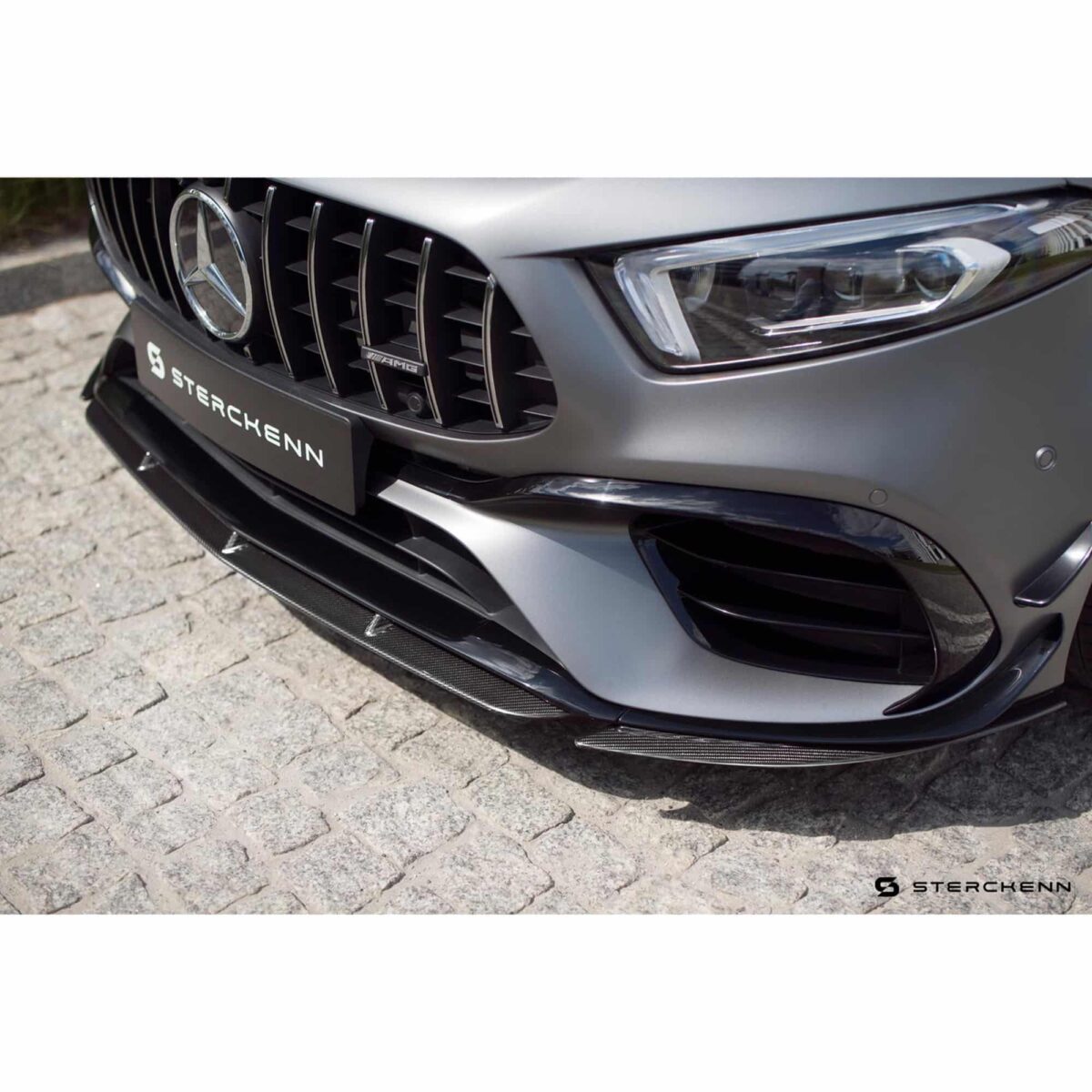 Sterckenn Carbon fiber front lip, spoiler - Mercedes Benz A Class W177 mounted from right