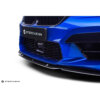 Front side view close up of Sterckenn Carbon fiber front lip, spoiler for F90 M5 LCI