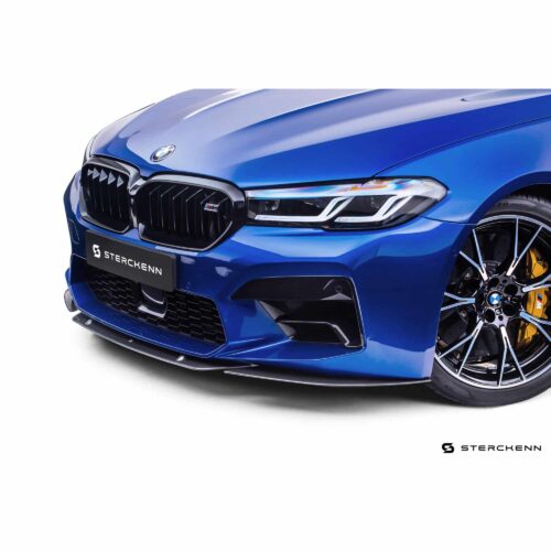 Front Side view of Sterckenn Carbon fiber front lip, spoiler for F90 M5 LCI