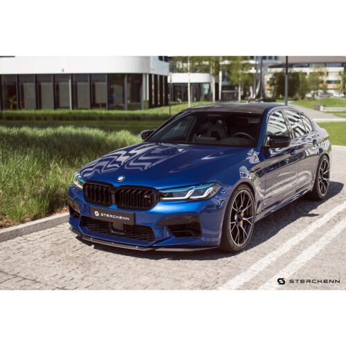 Blue F90 M5 with Sterckenn Carbon fiber front lip, spoiler for F90 M5 LCI