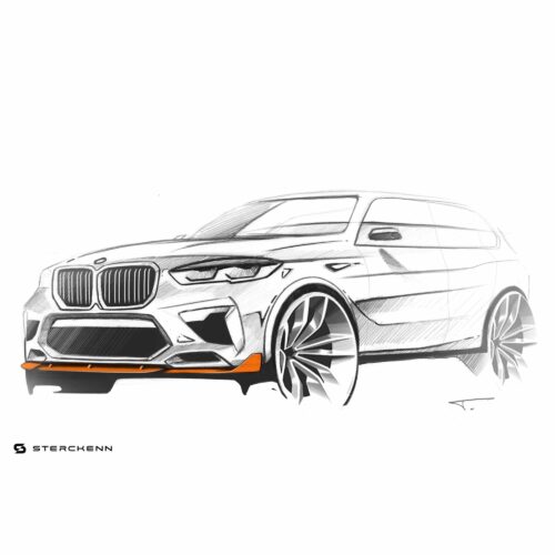 Original sketch of the Sterckenn Carbon fiber front lip, spoiler for F95 X5M