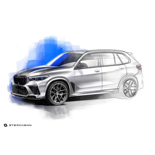 Sketch of the X5M and Sterckenn Carbon fiber front lip, spoiler for F95 X5M