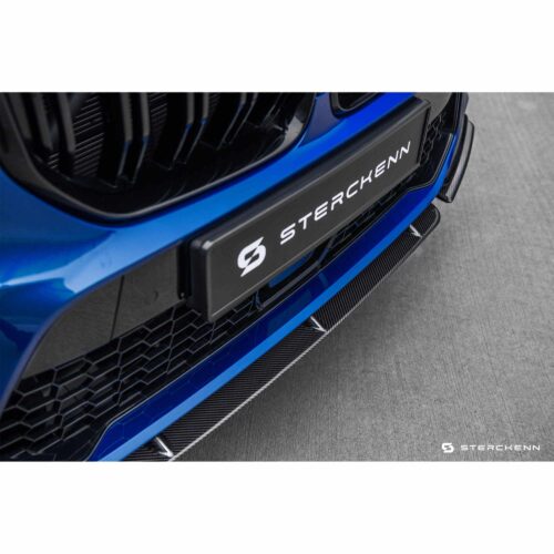 Top down view of Sterckenn Carbon fiber front lip, spoiler for F95 X5M