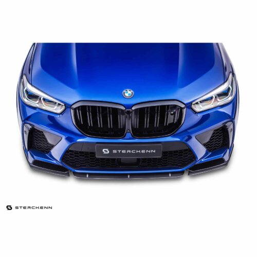 Front facing view of the X5M and Sterckenn Carbon fiber front lip, spoiler for F95 X5M