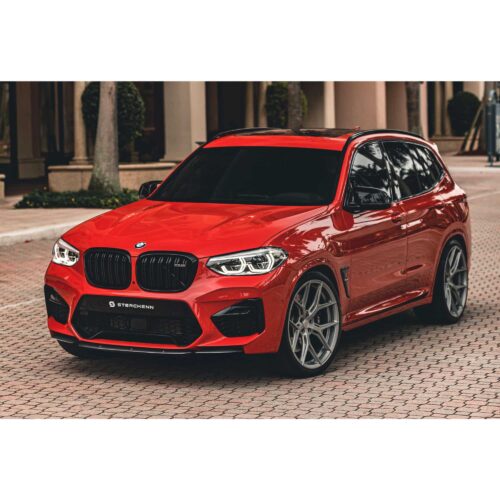 Front side view of Sterckenn Carbon fiber front lip, spoiler for F97/F98 X3M, X4M