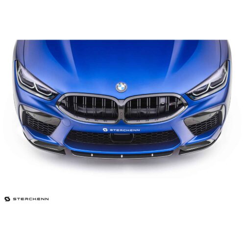 Blue M8 with Sterckenn Carbon fiber front lip, spoiler for F9X M8