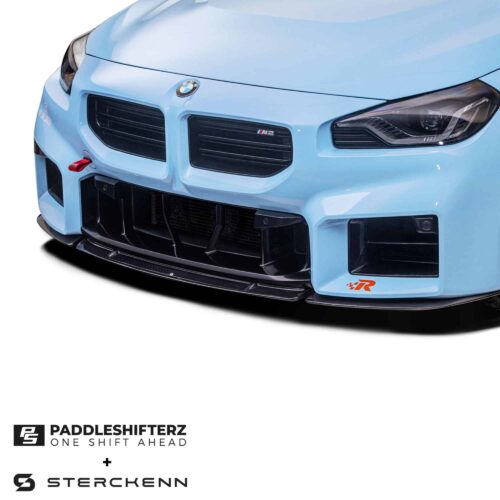 Close up of Sterckenn Carbon fiber front lip, spoiler for G87 M2