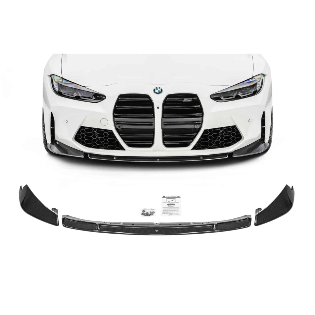 White M4 and Sterckenn Carbon fiber front lip, spoiler for G8X M3, M4
