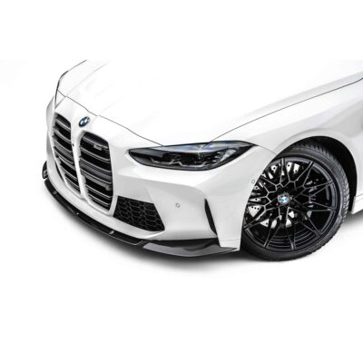 Sterckenn Carbon fiber front lip, spoiler for G8X M3, M4 on a white M4