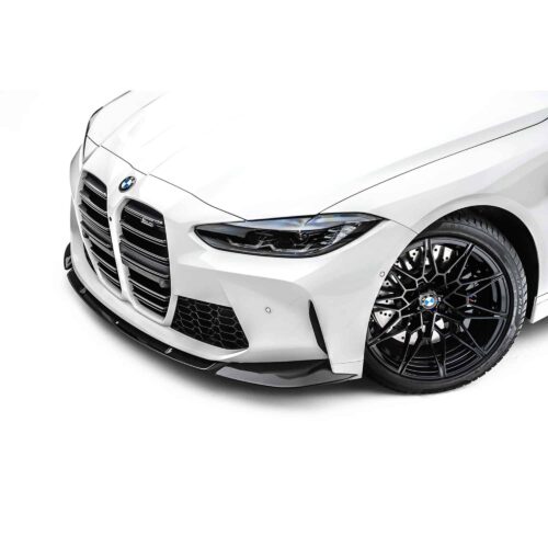 Sterckenn Carbon fiber front lip, spoiler for G8X M3, M4 on a white M4