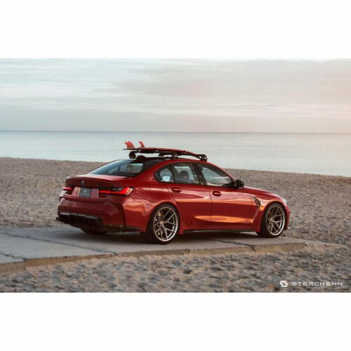Sterckenn Carbon fiber rear bumper inserts for G8X M3, G80 M3 on the beach