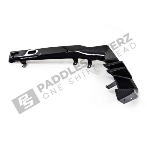 Bottom view of OEM BMW M Performance Carbon fiber diffuser left - 51125A7F3C0