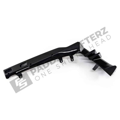 Bottom side view of OEM BMW M Performance Carbon fiber diffuser left - 51125A7F3C0