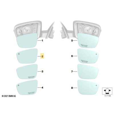 OEM BMW Mirrors for BMW G80 M3, EU Aspherical mirrors