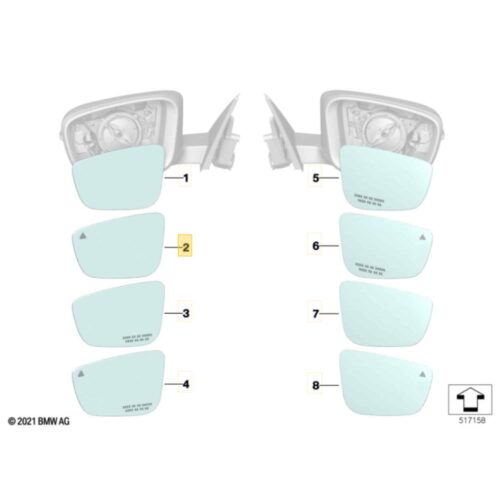 OEM BMW Mirrors for BMW G80 M3, EU Aspherical mirrors
