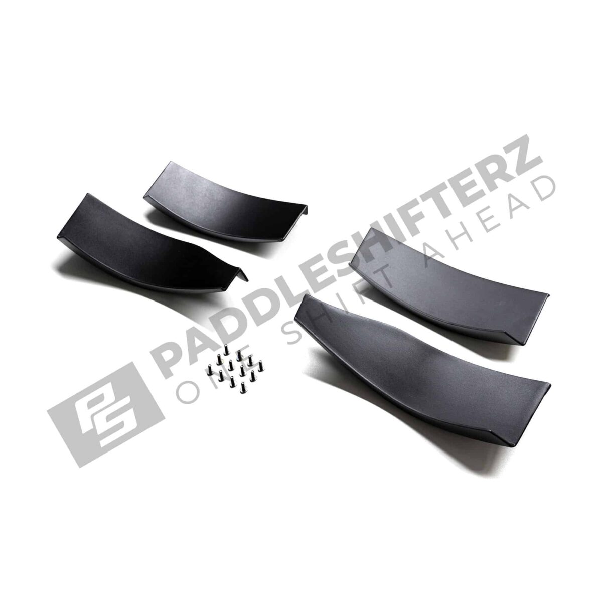 Side view of OEM BMW G82 GT4 M4 Air Deflectors, canards kit, front bumper