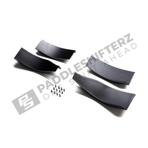 Side view of OEM BMW G82 GT4 M4 Air Deflectors, canards kit, front bumper