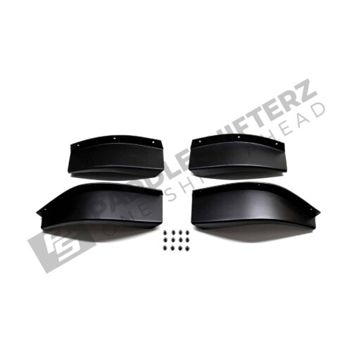 Bottom view of OEM BMW G82 GT4 M4 Air Deflectors, canards kit, front bumper