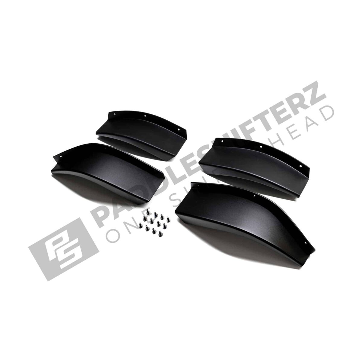 Bottom side view of OEM BMW G82 GT4 M4 Air Deflectors, canards kit, front bumper