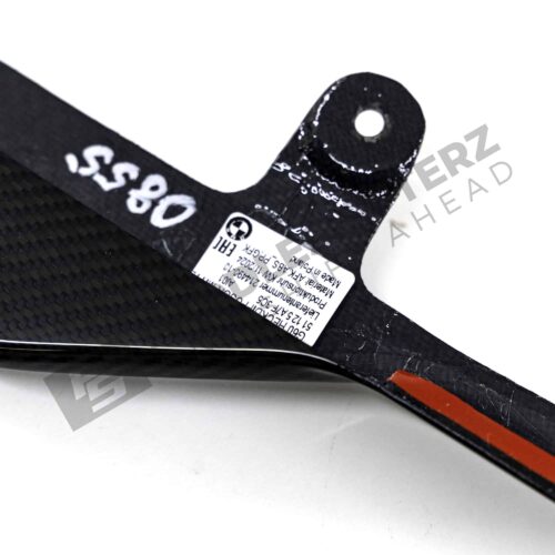 OEM BMW M Performance Carbon fiber diffuser center - 51125A7F3C5 close up of label