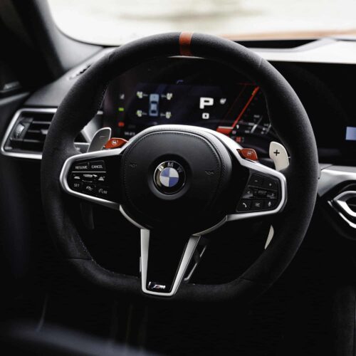 Shown in a BMW M2 the Aluminium paddle shifters for F/G Series and Supra - Silver