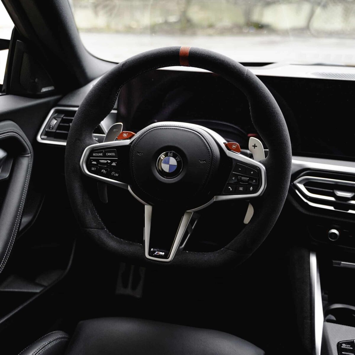 Aluminium paddle shifters for F:G Series and Supra - Silver installed in a G87 M2