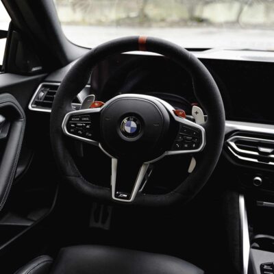Aluminium paddle shifters for F:G Series and Supra - Silver installed in a G87 M2