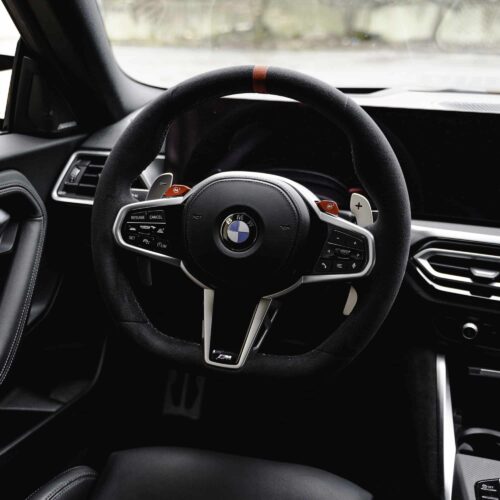 Aluminium paddle shifters for F:G Series and Supra - Silver installed in a G87 M2