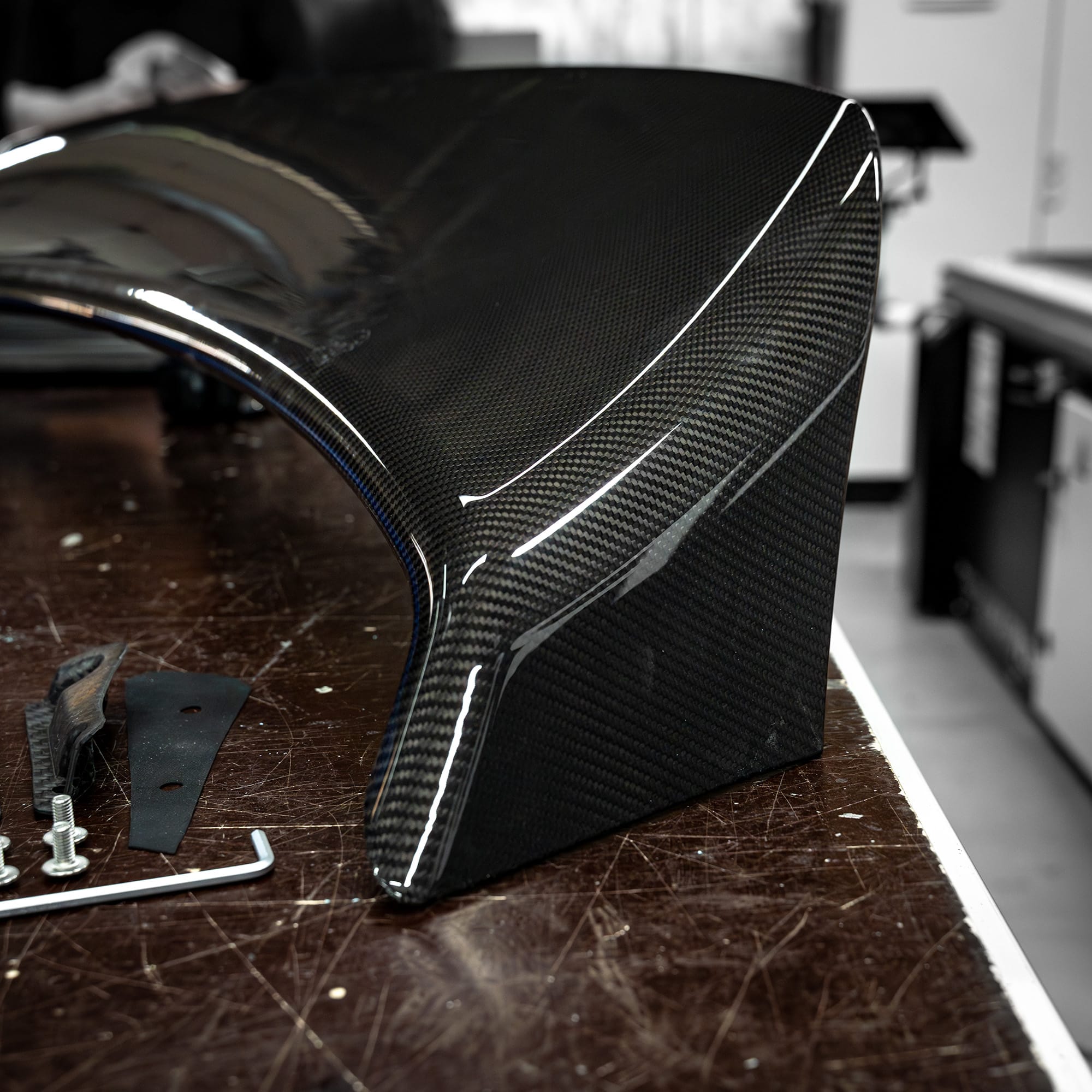 PaddleShifterz Full Carbon fiber Rear Wing for BMW G87 M2 by Faserschmiede behind the scenes