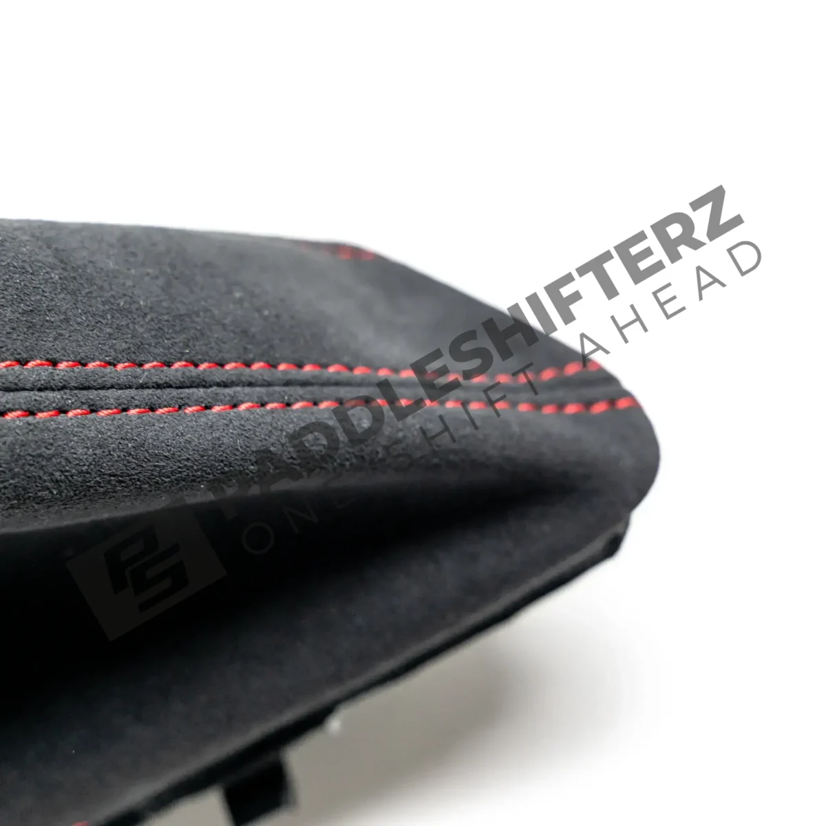 OEM BMW F87 M2 CS Alcantara handbrake cover red stitching - Imagen 4