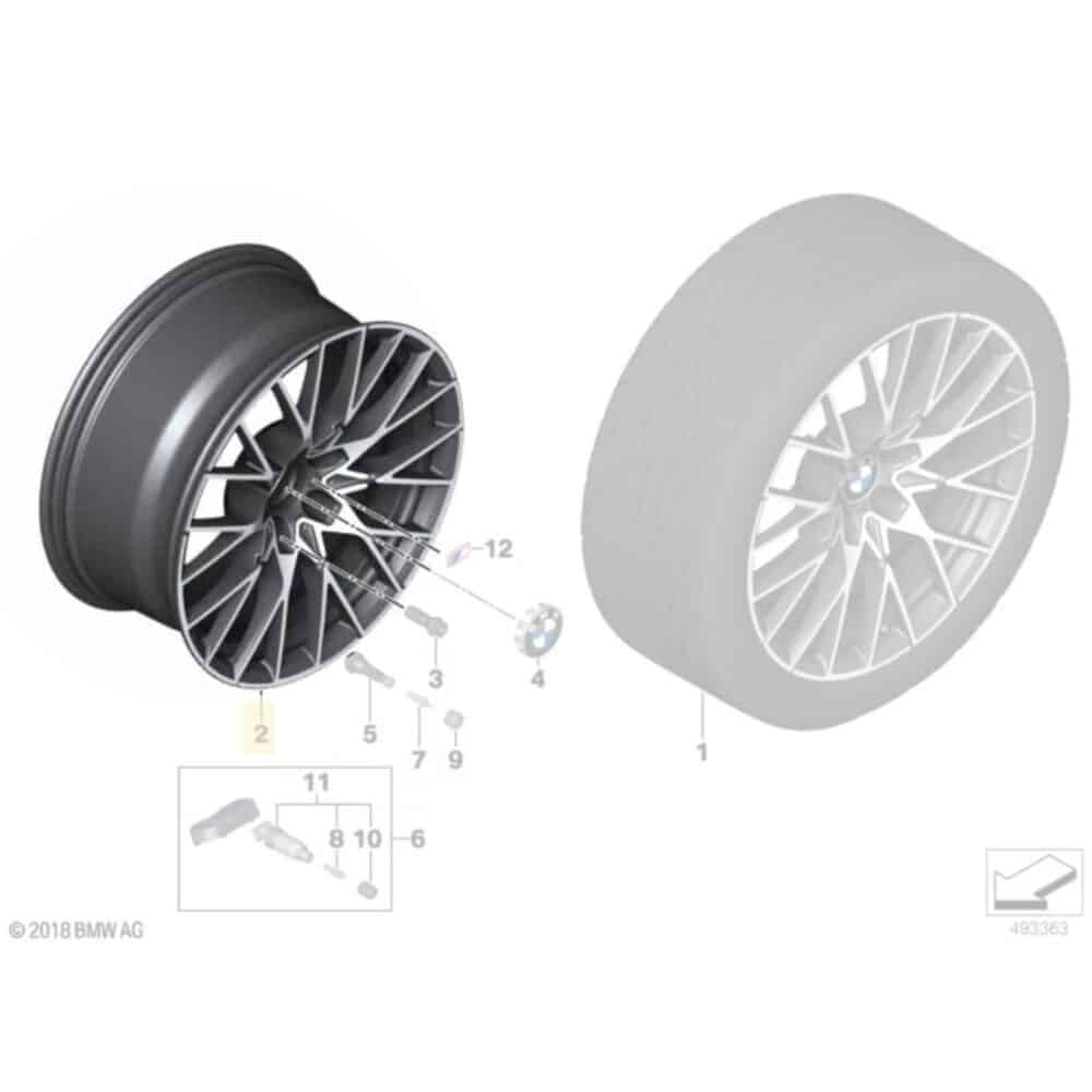 OEM BMW F87 M2 Rear wheel 10JX19 ET40 788M - 36108093988