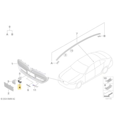 OEM BMW M Front grille camera system trim G9X M5