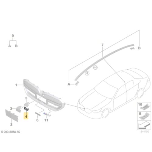 OEM BMW M Front grille camera system trim G9X M5