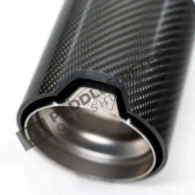 PaddleShifterz OEM BMW M Performance Carbon fiber exhaust tips F70 F74 18305B32893 close up